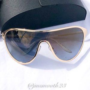 🆕 Prada Gold shield Sunglasses 🇮🇹